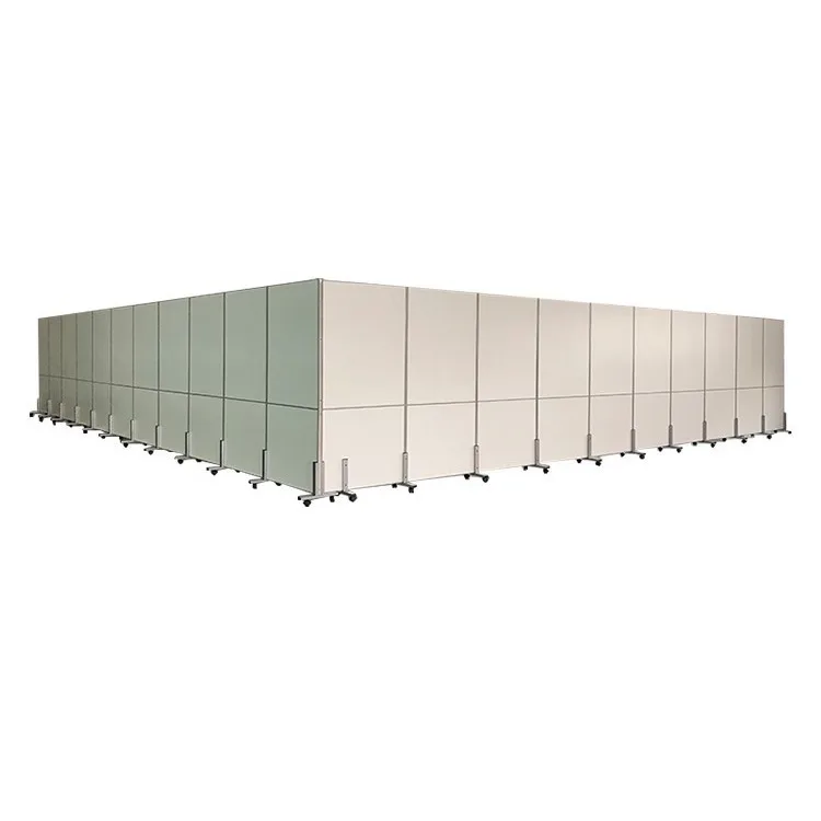 

Mobile screen partition with pulley