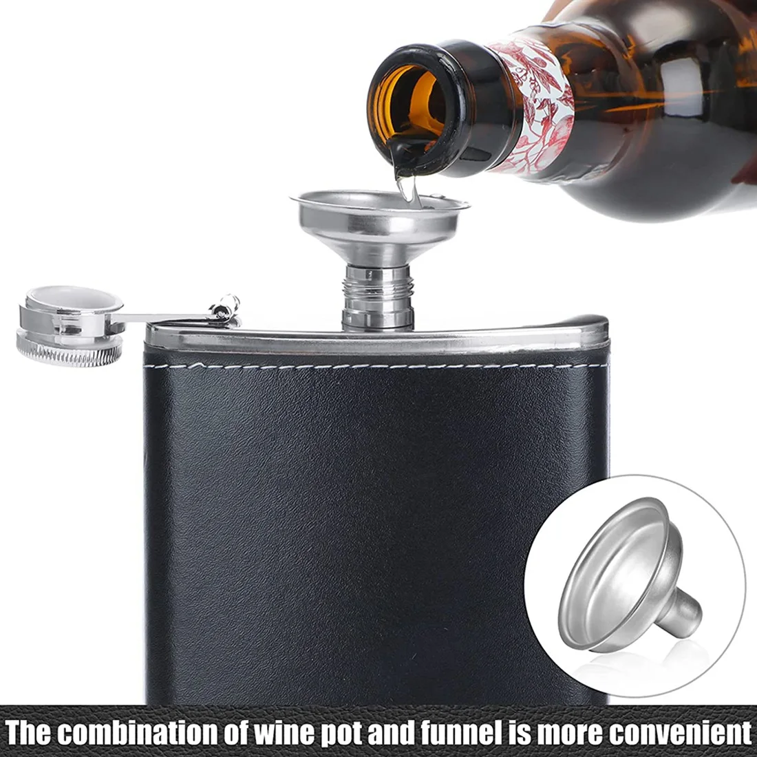 

12 шт., 8-унций, фляга из нержавеющей стали для фляг для спиртных напитков с воронкой для ликера, свадьбы, вечеринки, путешествий, барбекю, кемпинга и т. д.