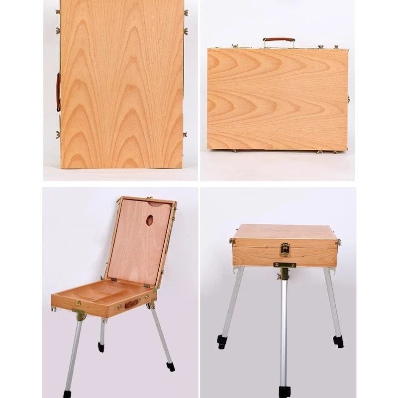 Light and Portable Aluminum Alloy Legs Outdoor Sketching Hand Box Oil Painting Box Frame Art Easel