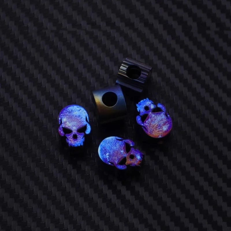 EDC Knife Pendant Ti  Alloy Rope Pendant Parts Outdoor Survival Equipment Ti Baked Blue TC4 Pendant Accessories