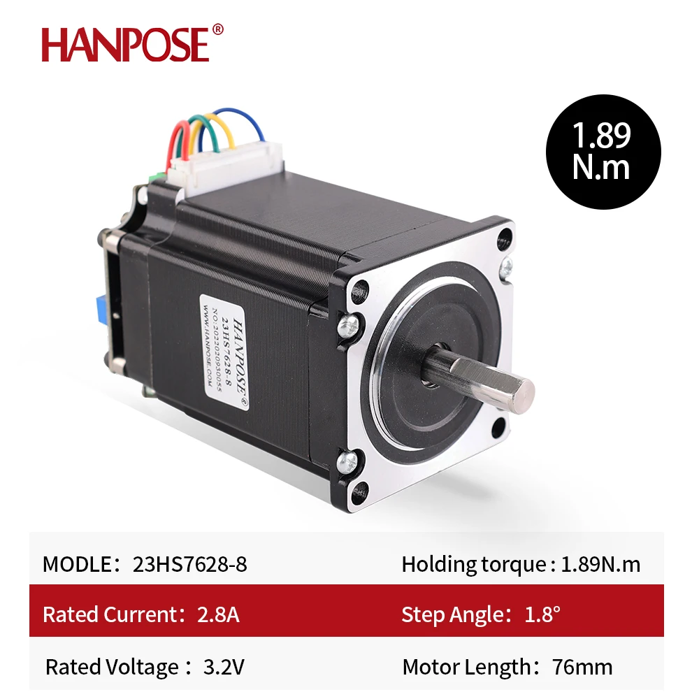 23HS7628-DRV NEMA23 Stepper Motor 2.8A Four Wire Stepping Motor With Micro Back Driver For CNC Milling Machine