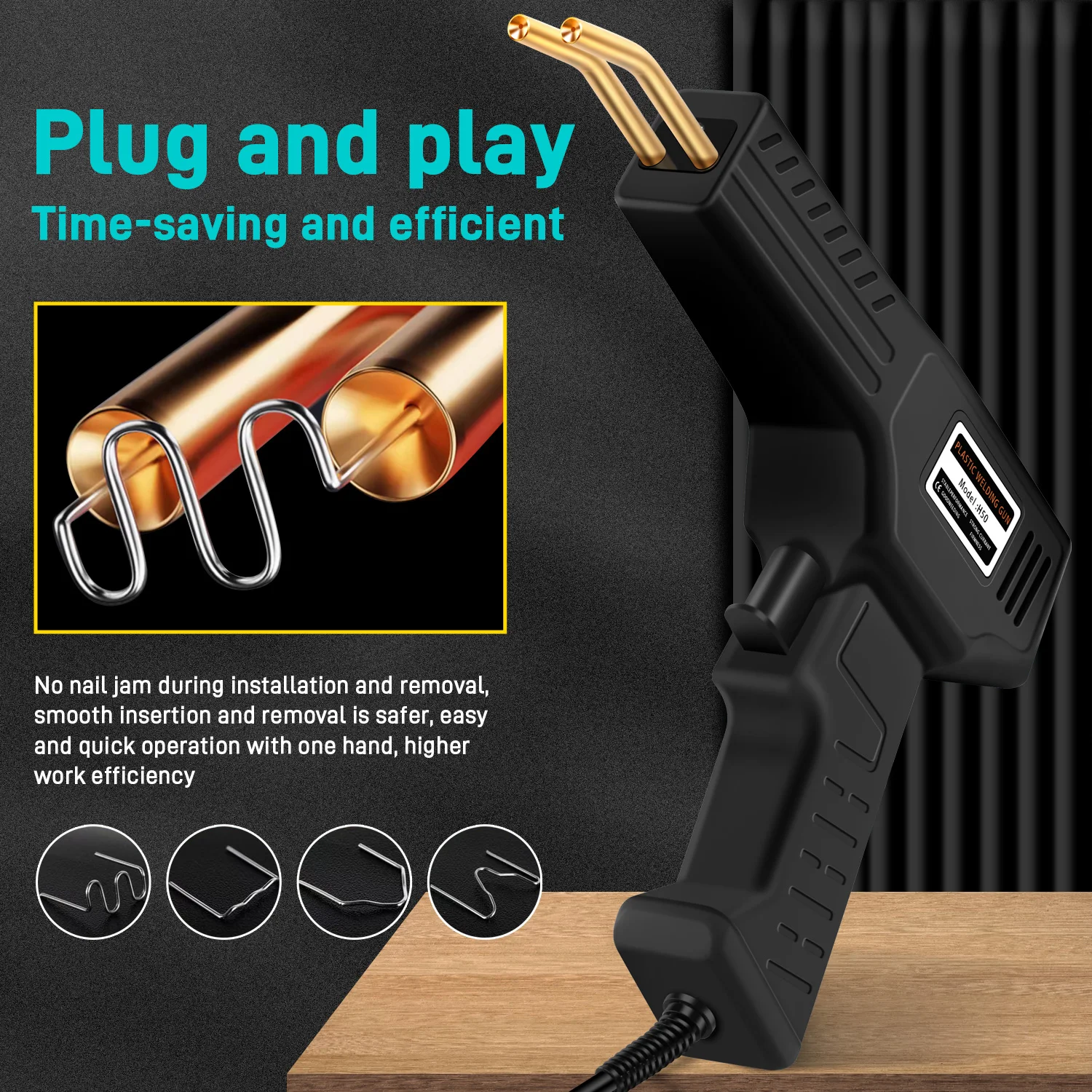 Multifunctional plastic repair welding gun Car Bumper Repair Kit - With 200/400/800/1200 Nails, PVC Machine Welding Repair tool