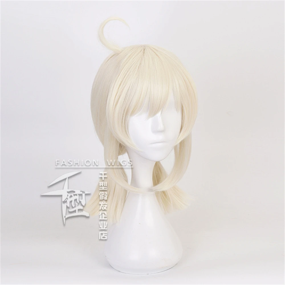 Klee Cosplay Blonde Pigtails Wig Klee Heat Resistant Synthetic Hair Halloween Party Wigs + Wig Cap