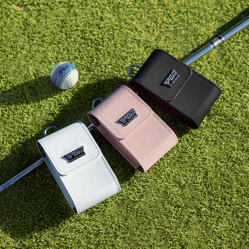 PGM Golf Rangefinder Case Ultra Leather Magnetic Closure Waist Pack for Men Women