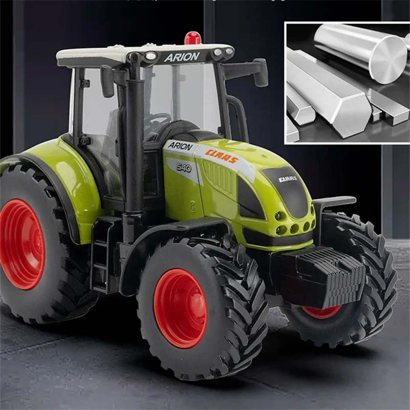 1/32 lega trasporto trattore modello Diecast simulazione veicoli agricoli strumento agricolo auto coltivata terra modello di auto giocattoli per bambini