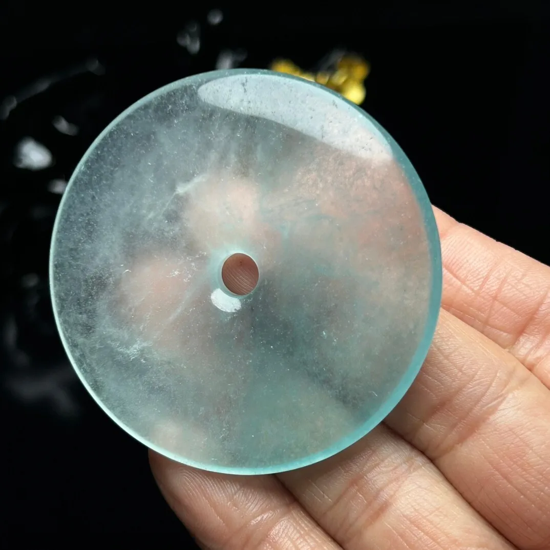 AAA Real Natural Ice Jade Jadeite Ping buckle amulet Pendant&Necklaces