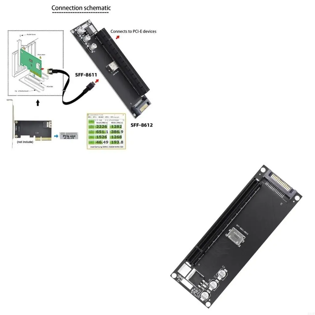 

896F PCIE TO SFF-8611 ADAPTER, SFF-8611 TO PCIE PCI-EXPRESS 16X Адаптер для материнской платы