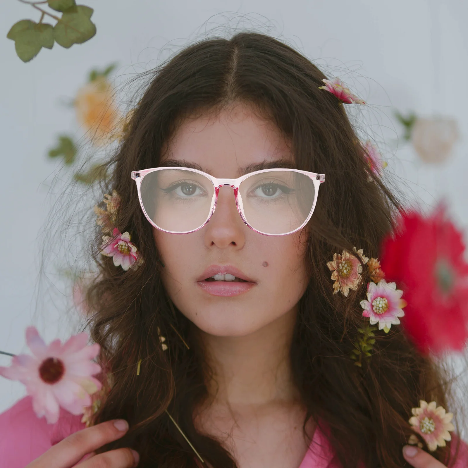 

1 Pair Blue Light Blocking Glasses Clear Round Frame For Women Men Lightweight Computer Eyewear For Office Work Online Learning