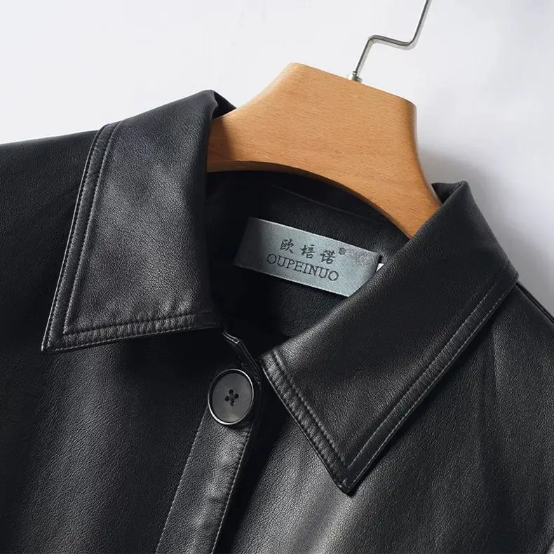 2025 primavera e outono jaqueta de couro feminina viajando jaqueta de couro com alça slim fit