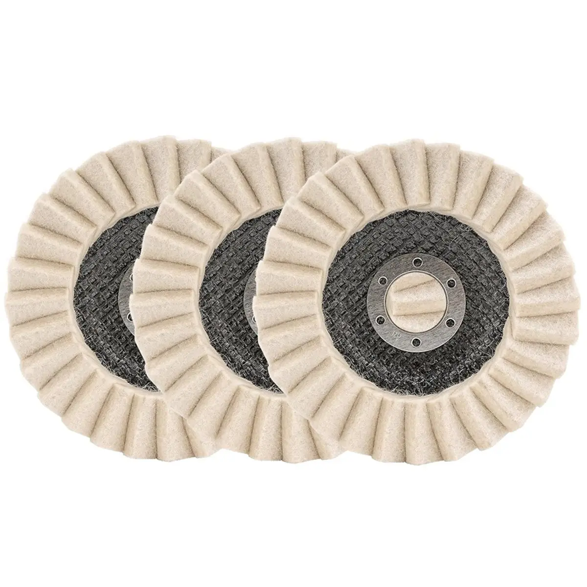 A45I 3 Pack 5 Inch Wool Felt Polishing Wheel Discs,Buffing Wheel Type 27 Flap Disc for Aluminum, Metal, Stainless Steel