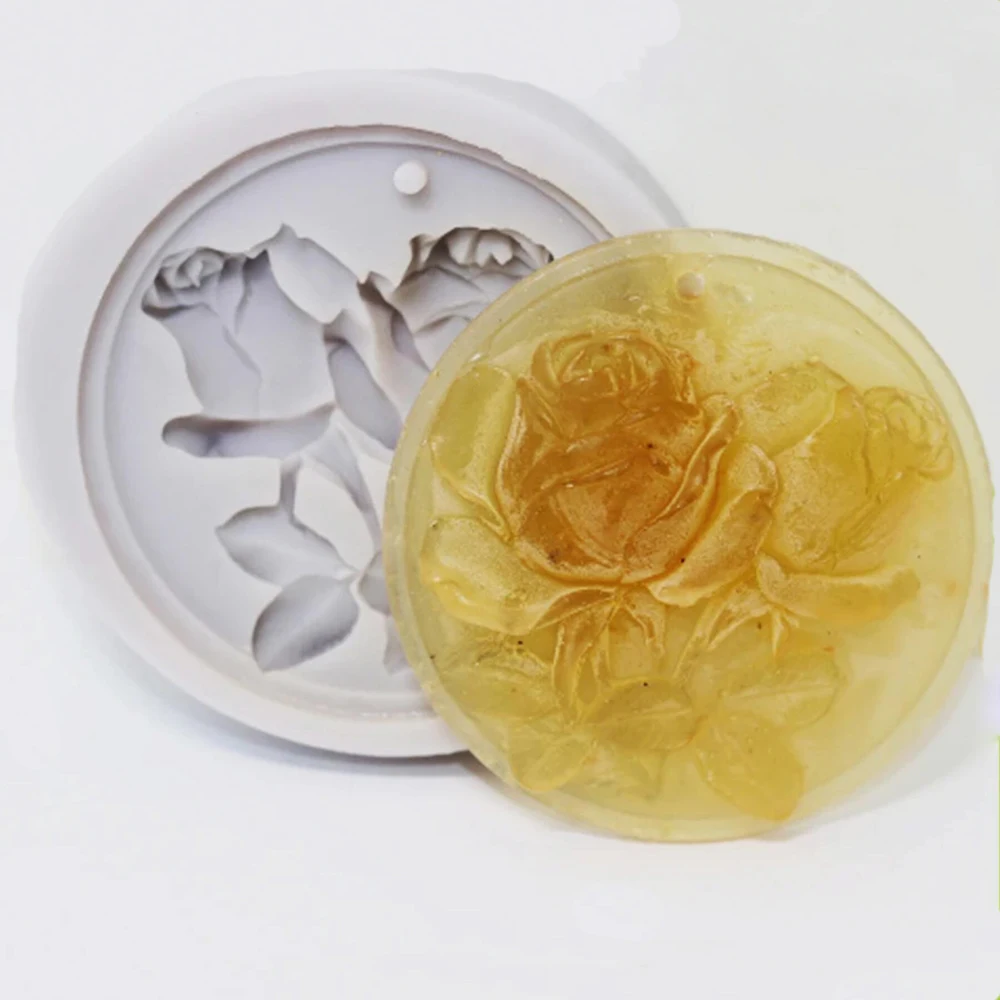 

LXYY Rose Flower Silicone Fondant Cake Topper Mold Chocolate Candy Baking Mould Handmade Plaster Soap Wax Aromatherapy