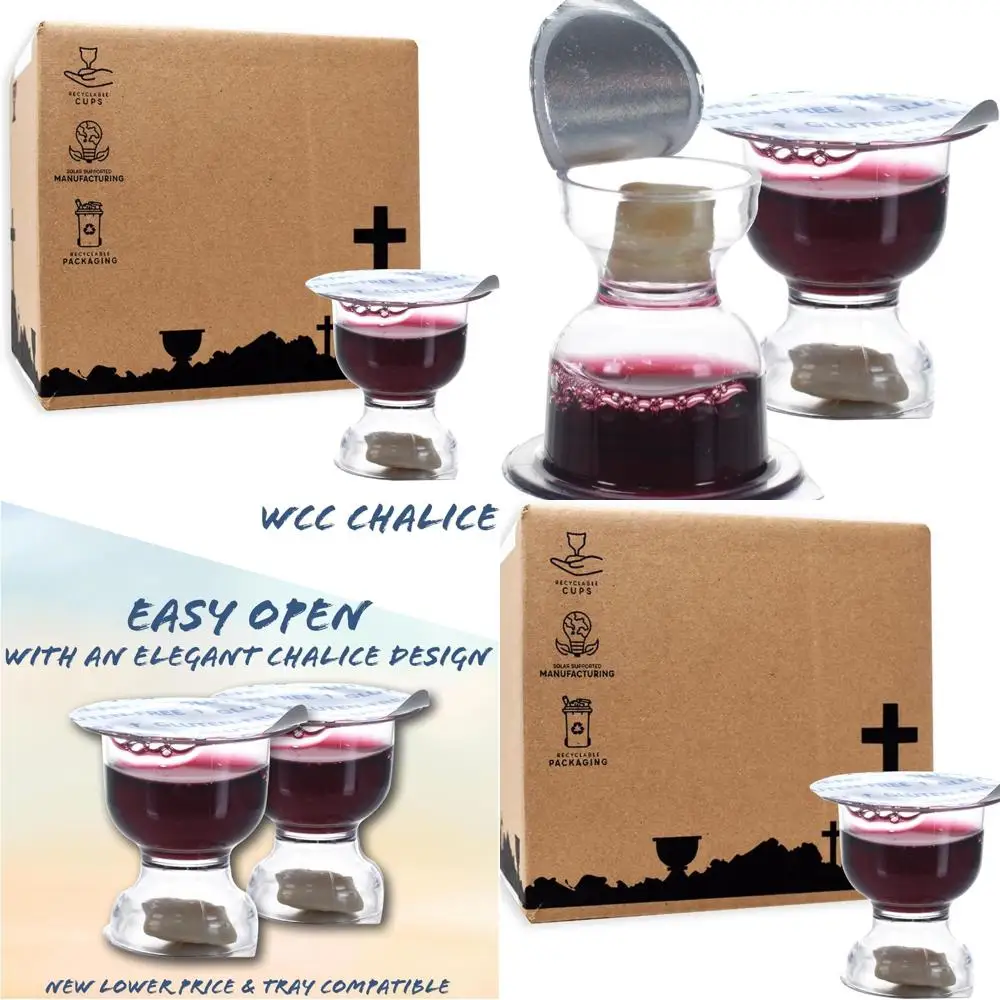 

Concord Grape Juice in Disposable Communion Cups with Gluten-Free Bread - 100 Pack - Free Shipping