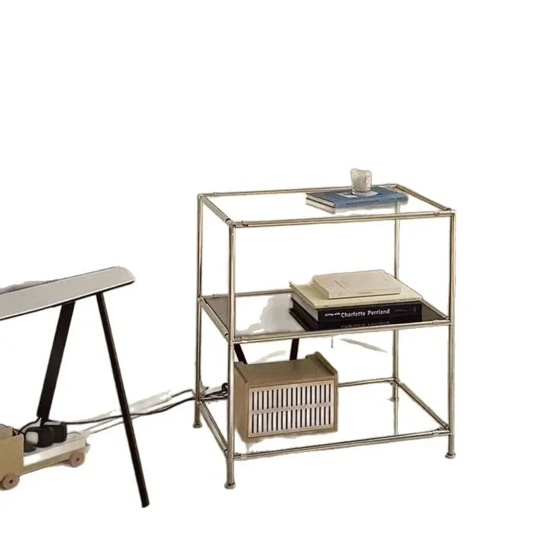 Light luxury stainless steel wall multi-layer rack, new display cabinet, stainless steel storage rack storage