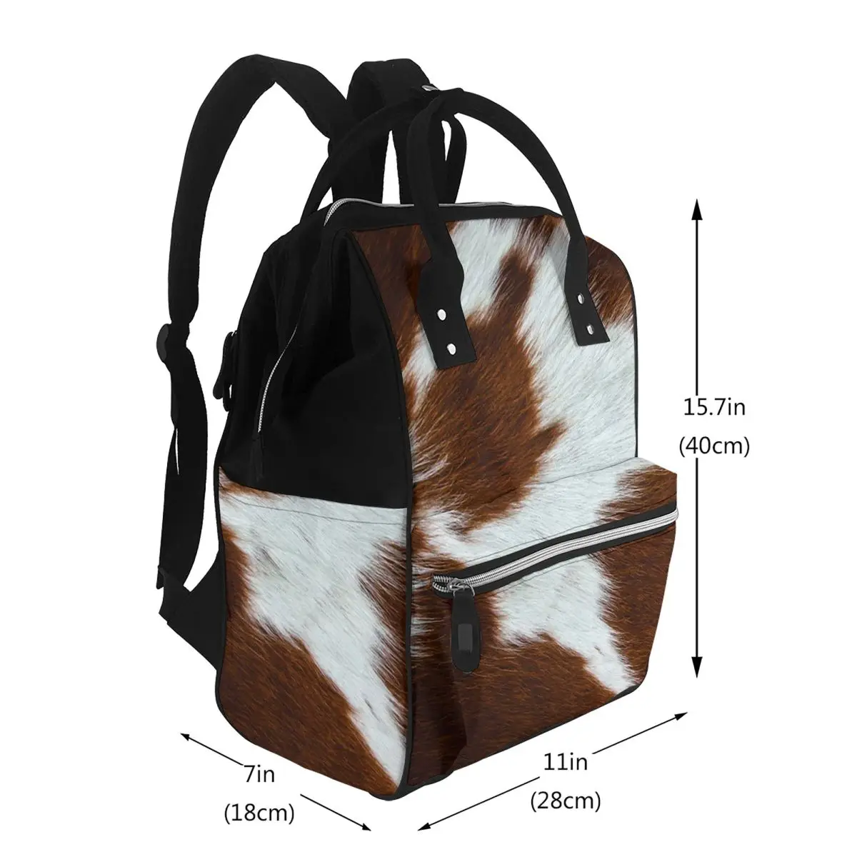 Stylish Cow Fur Cowhide Texture Cow Skin Print Pattern Student Backpack School Bag Hiking Travel Daypack for Men Women Bookbag