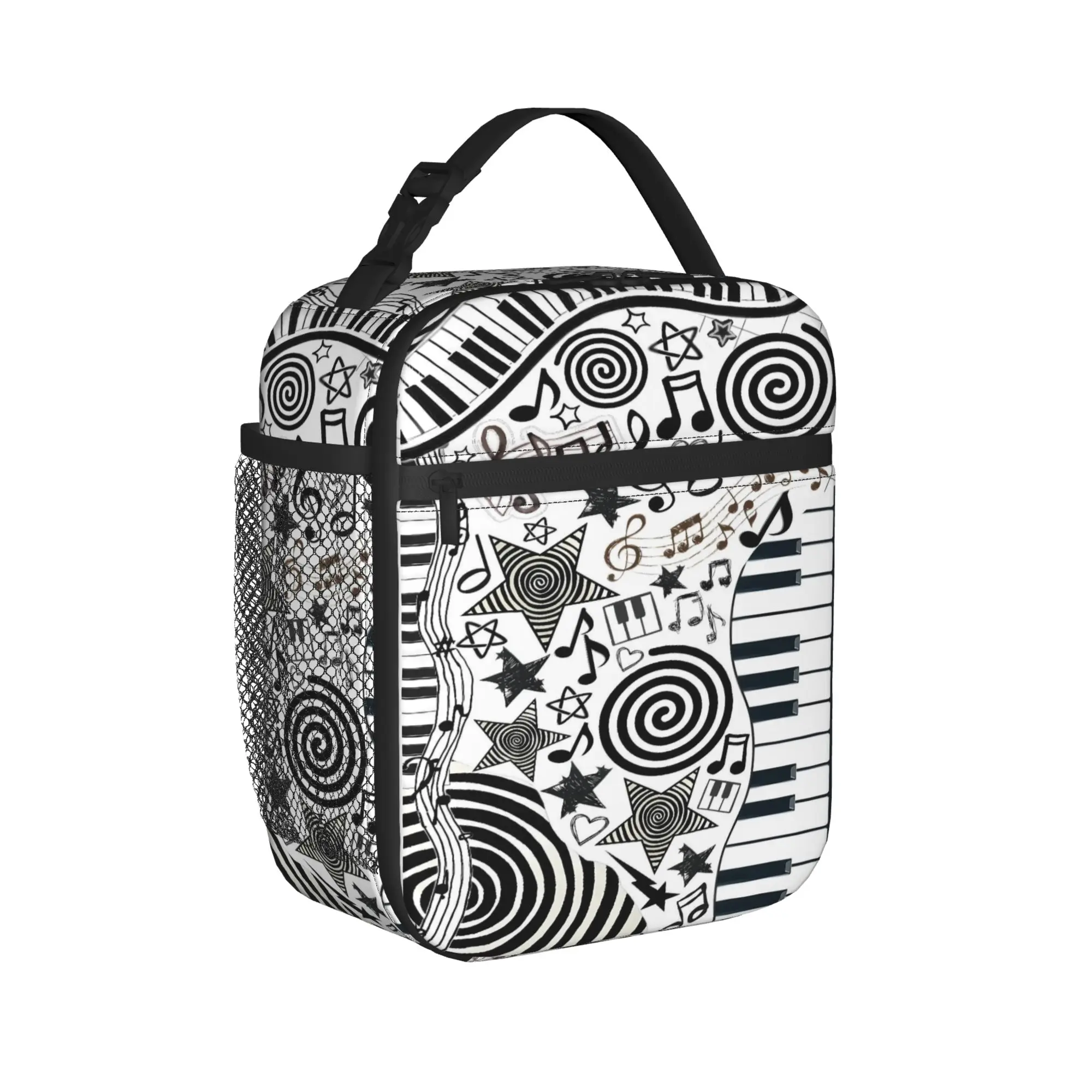 Personalized Piano Mochilas Mujer Polka Dot Print Lunch Bag  Office Lunch Box For Unisex Tote Food Bags Convenient Cooler Bag