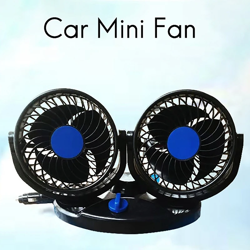 

Dual Head Auto Dual Fan Car Cooling Oscillating Ventilation Air Fan For Cars Car Interior In Summer