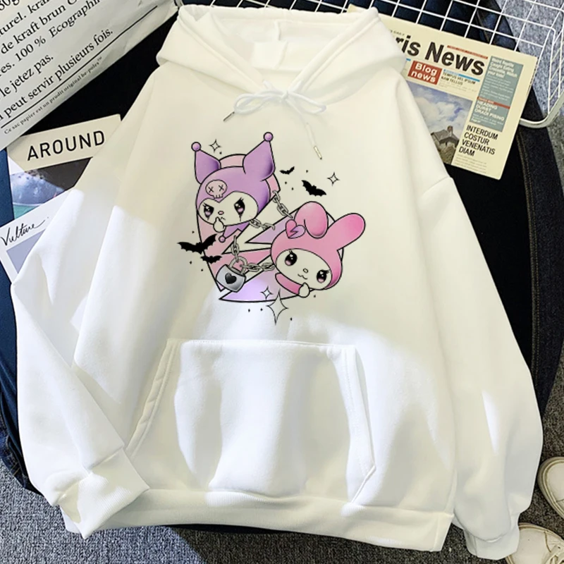 Sudadera con capucha de dibujos animados de Melody para hombre y mujer, jersey de gran tamaño con estampado de Anime, ropa de primavera y otoño, novedad de 2024