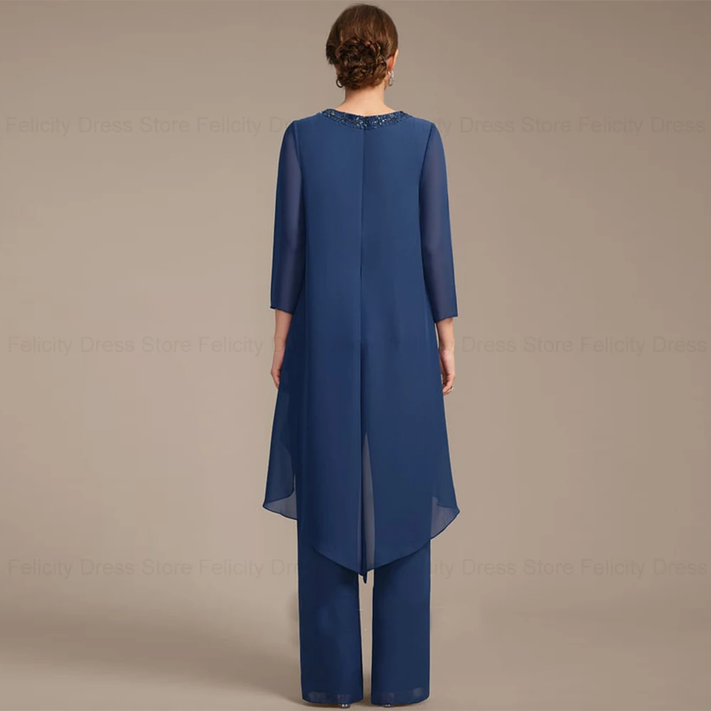 FELICITY-mono elegante de gasa para madre de la novia, vestidos formales de Pantsuit para invitados de boda, vestidos de noche con cuentas, 2024