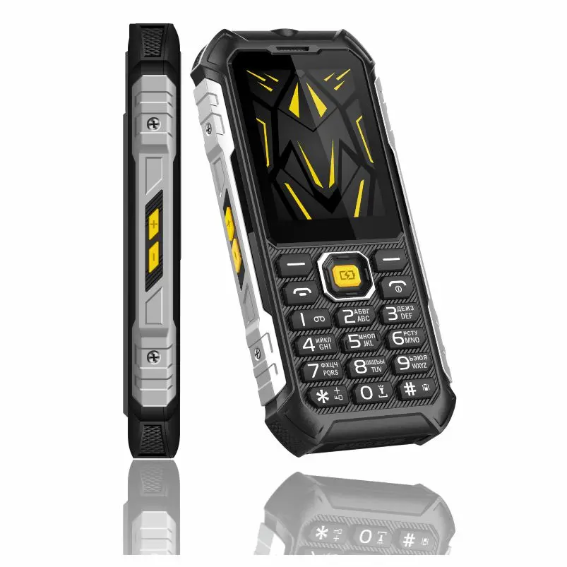 EAOR 2G Feature Keypad Phone Waterproof Rugged 4500mAh Power Bank High brightnessTorch Volume side key SOS One Click Dialing