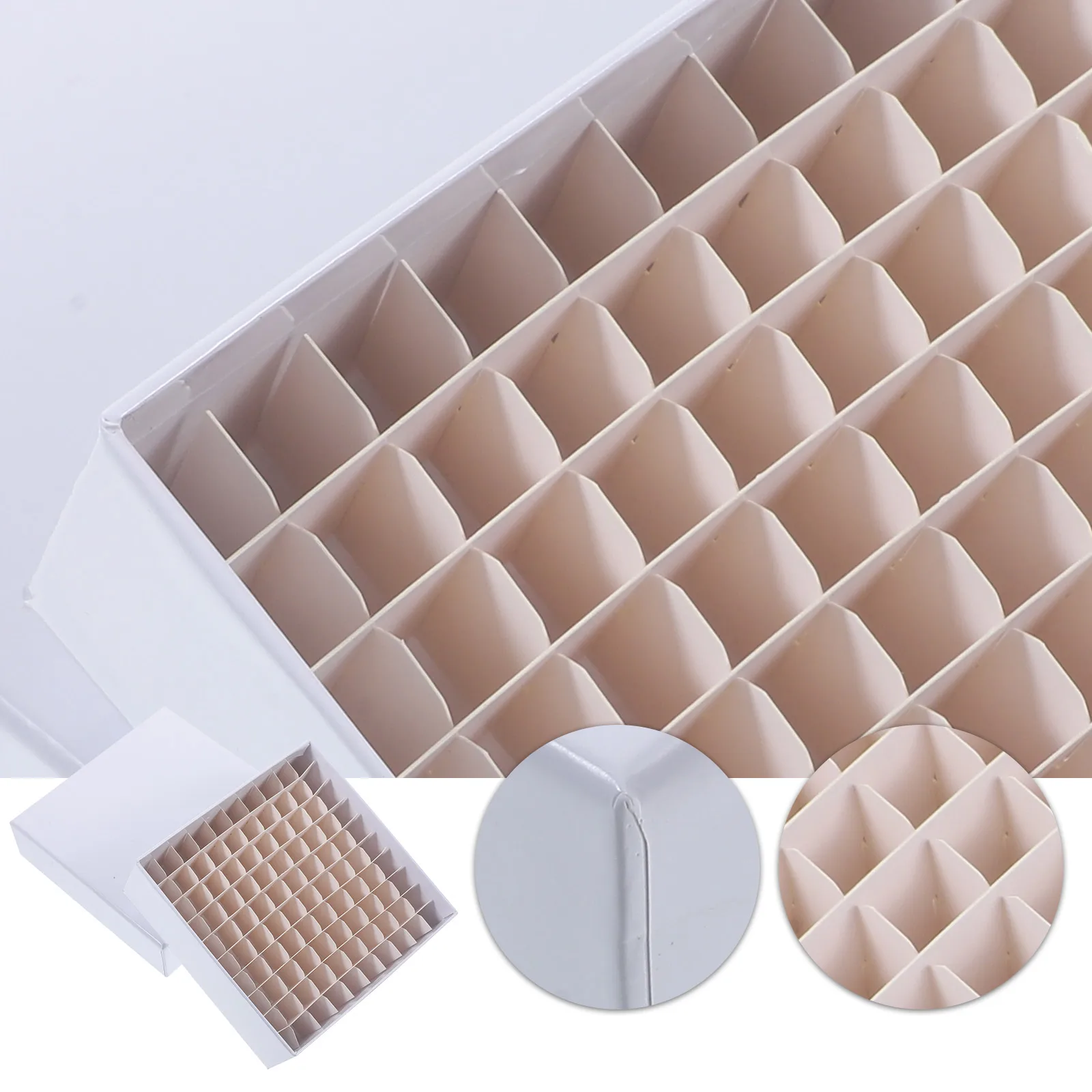 

Cryobox Laboratory Tube Holder Microcentrifuge Storage Freezer 100 Grids Waterproof Reusable Sturdy Paper Efficient