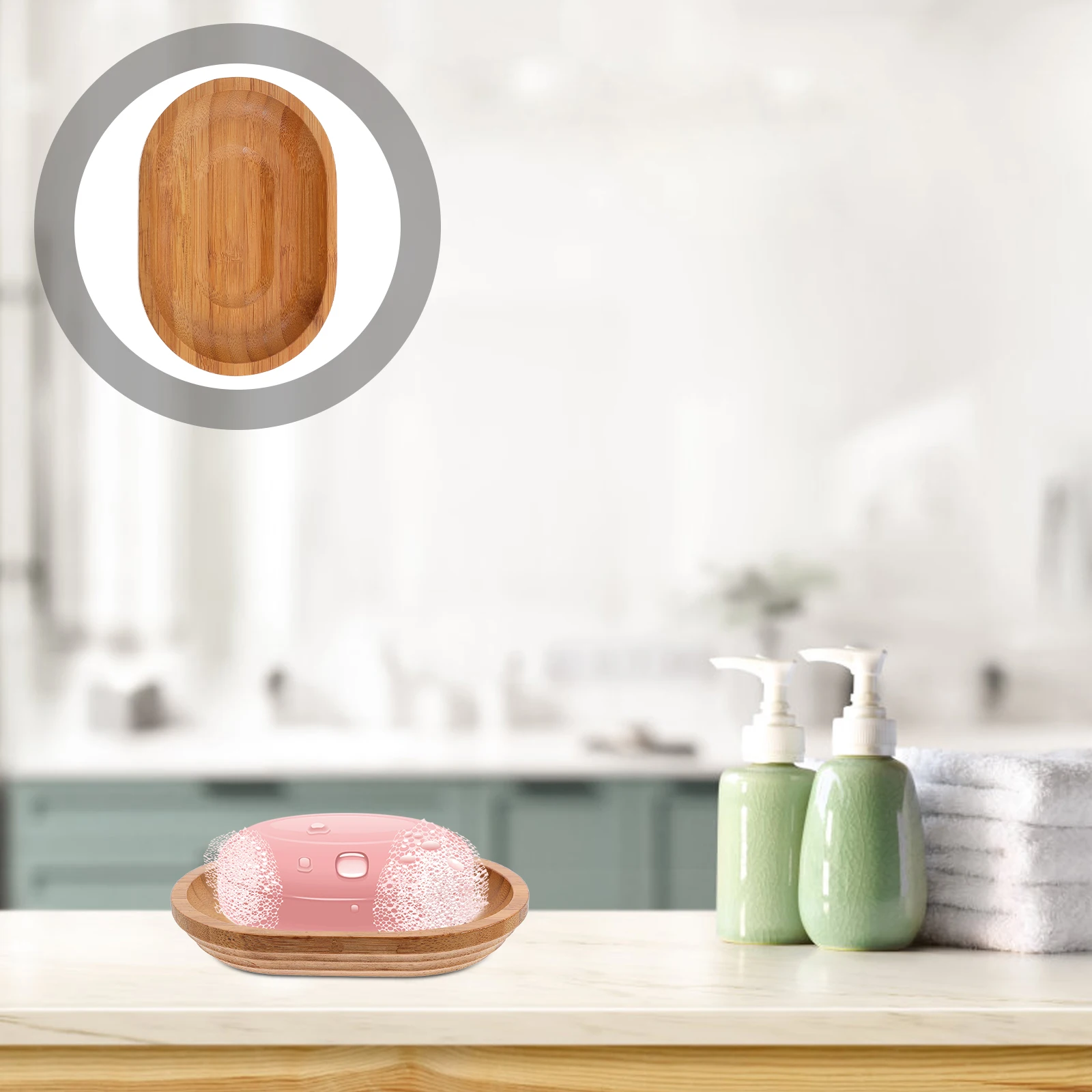 

1pc Bamboo For Shower Rustic Tray Bathtub Sponge Holder Decor Draining Holder Bar Soap Dish Drainage Bamboo Bathroom Accessories