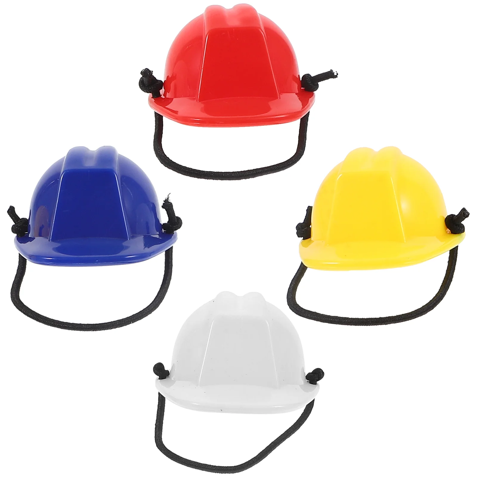 4 Pcs Pet Safety Hard Hat Mini Helmets Miniature Hats for Dolls Plastic Crafts Caps Construction Bearded Dragon