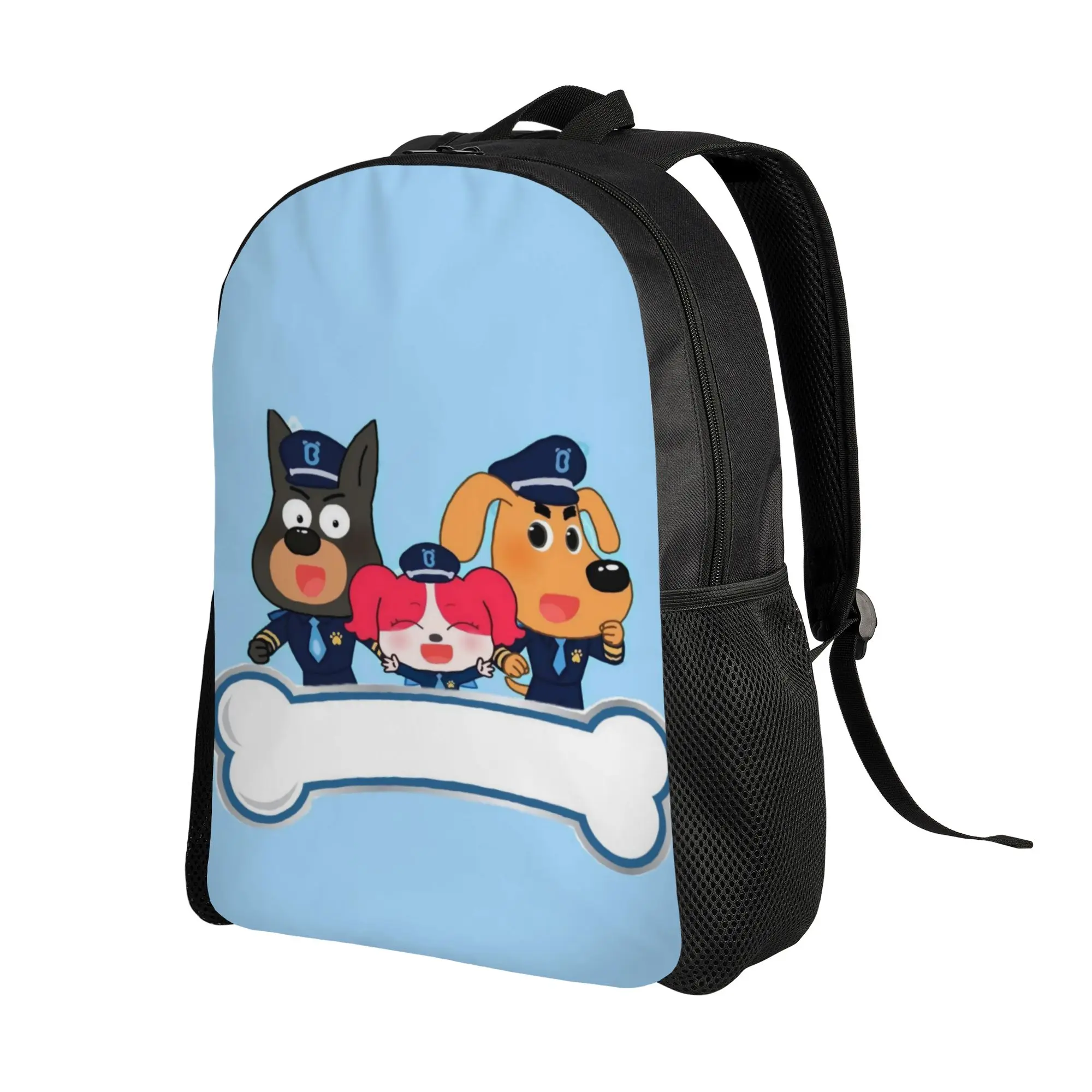 Sheriff Labrador Cartoon Animation Backpack Unisex  Durable Backpacks Polyester Casual School Bags Workout Custom Rucksack