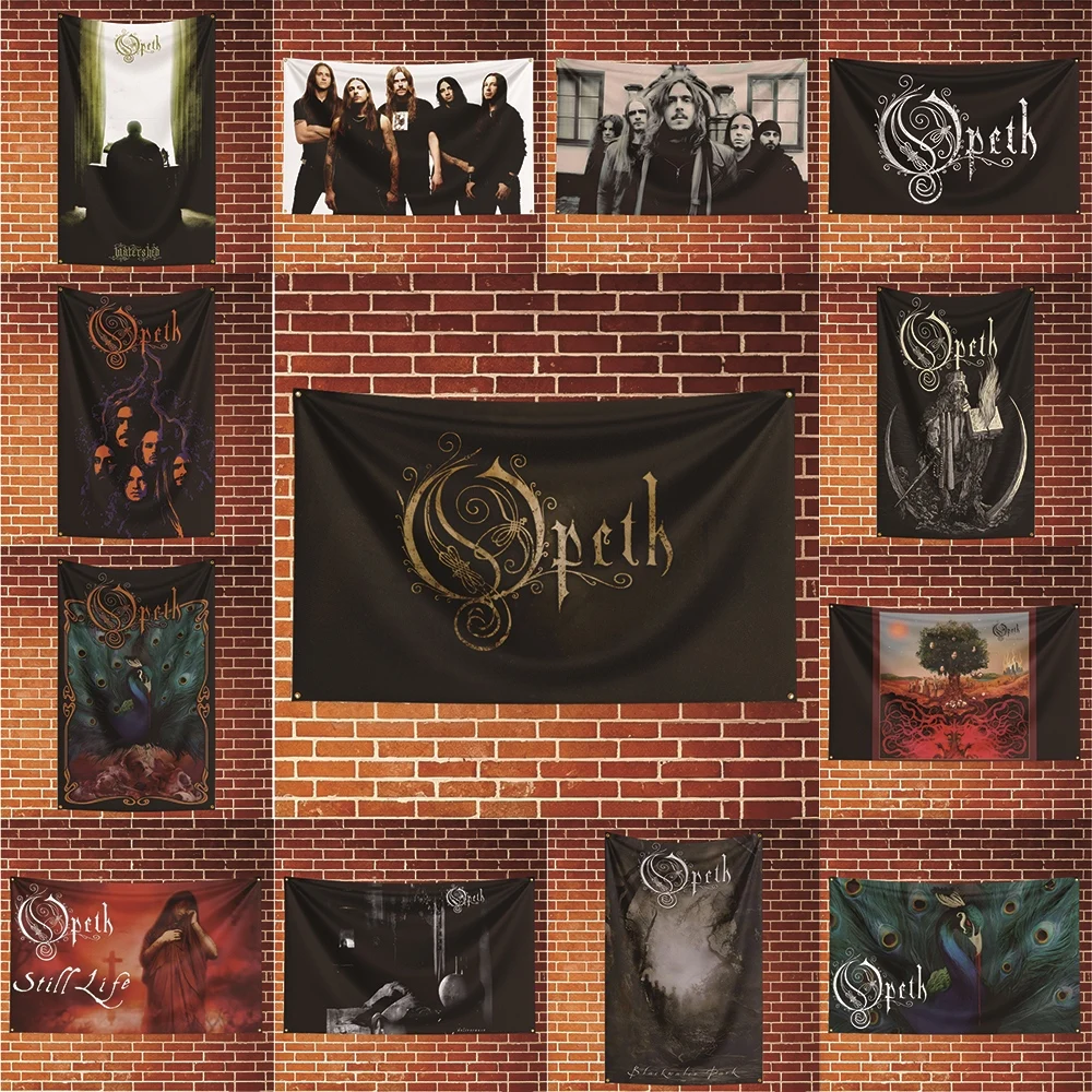 Opeth Music Flag Banner For Fan Cave Watch Party Tailgate Gathering Indoor Outdoor Backyard Home Festival Ornament Supply
