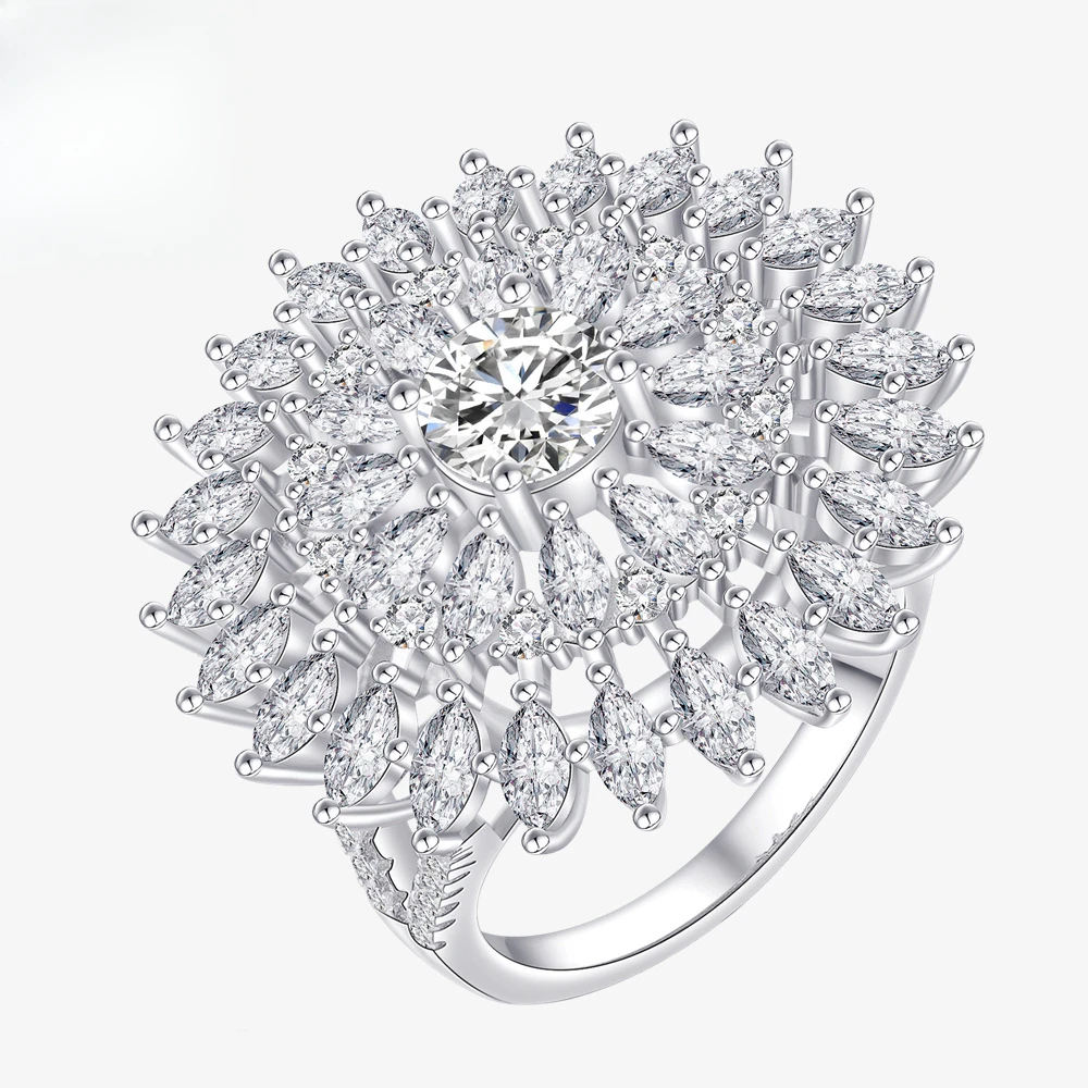 

Original Gear Lace Exquisite Micro Inlaid with Diamonds S925 Silver Ring Personalized European and American Cross-border Jewelry