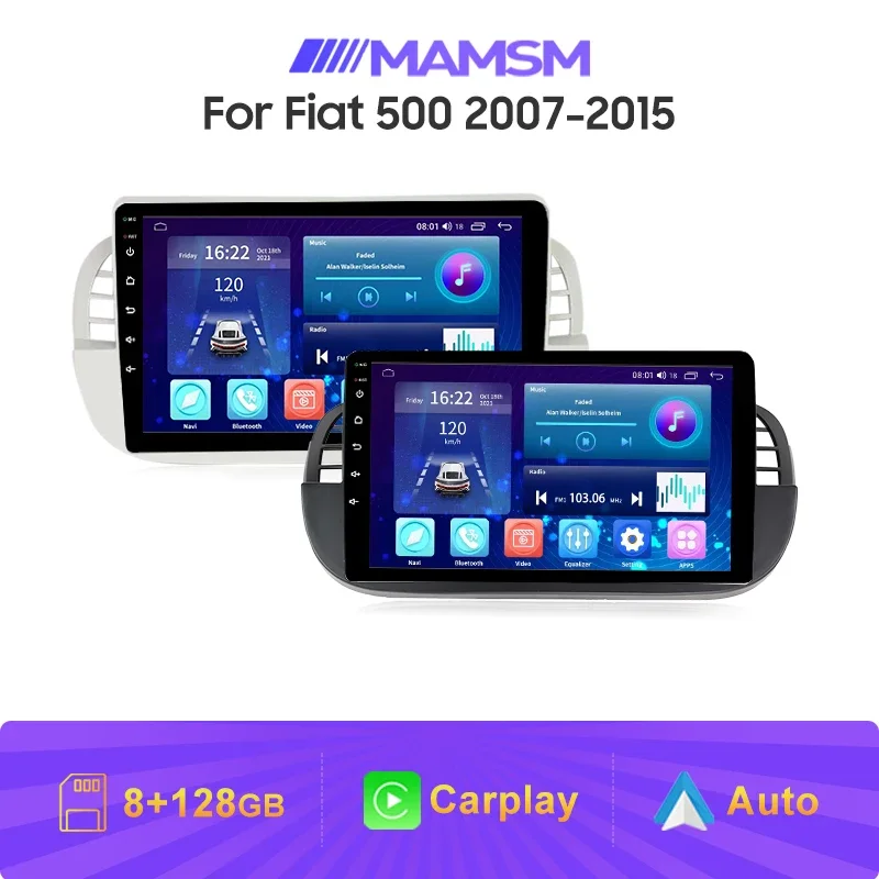 

Автомобильное радио MAMSM для Fiat 500 2007-2015 2 Din Android 13.0, мультимедийный стереоплеер, головное устройство, авторадио, GPS-навигация, Carplay