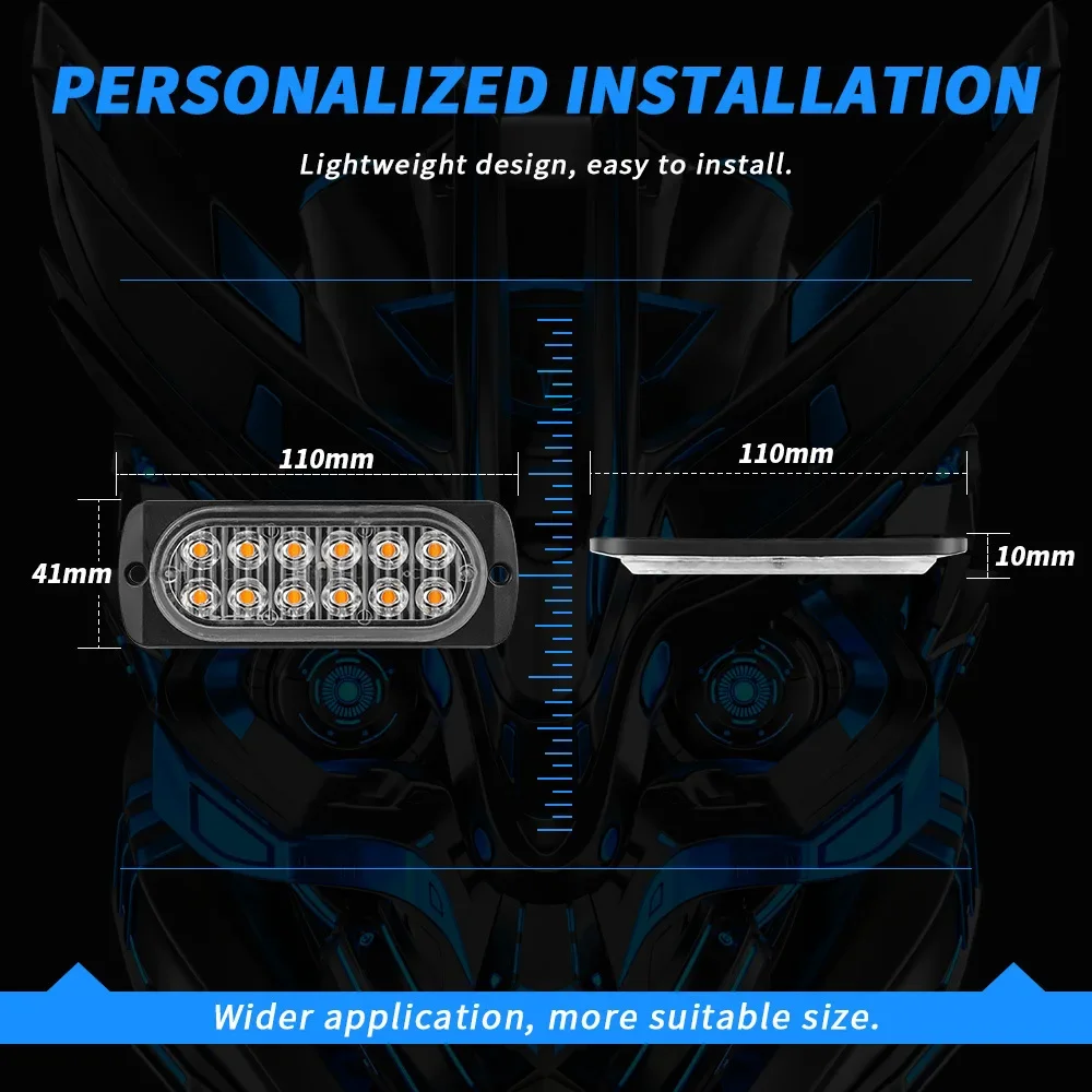 Manual control model four 48LED flash light Central grid led grille light warning light high lights strobe lights 12V