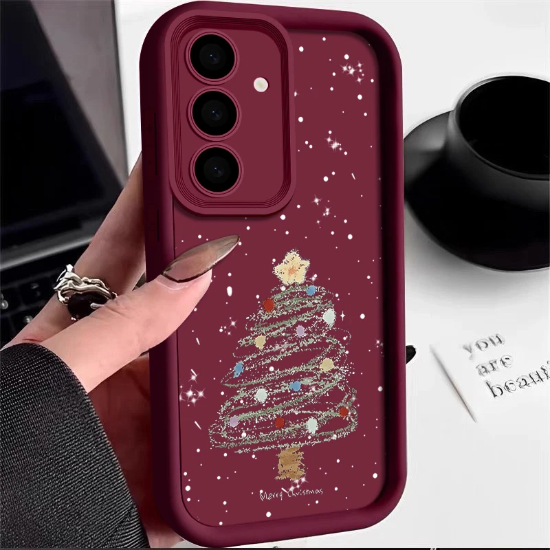 Christmas Tree Soft TPU Case For Samsung Galaxy S25 S23 S24 Ultra S24 FE S22 Plus A16 A55 A54 A15 A56 A35 A25 A36 5G Phone Cover