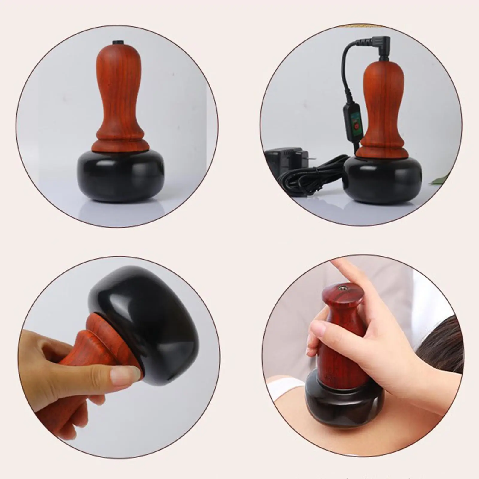 Hot Stone Electric Massager Natural Stone Needle Guasha Scraping Full Body