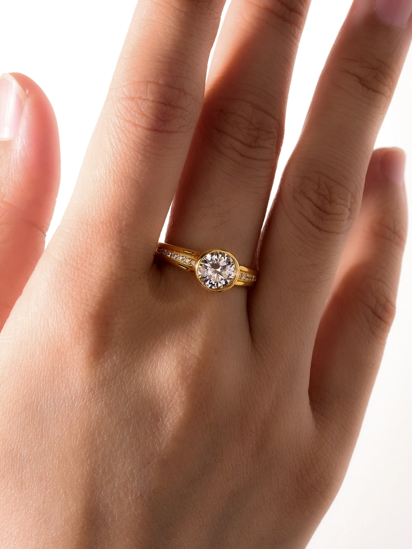 

Набор колец из стерлингового серебра 925 пробы с муассанитом 1,2 карата, ювелирные изделия, позолоченные, 18 карат, подходит для подарка на день рождения