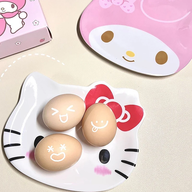 Sanrio Anime Melody Jewelry Plate, plato de fruta de dibujos animados, plato de aperitivos para pastel, plato de comedor para el hogar, herramientas de postre de cocina