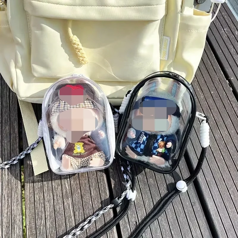 Labubu حماية حالة Labubu يجلس حزب 15 سنتيمتر القطن دمية الكتف الألم حقيبة بولي كلوريد الفينيل حقيبة التخزين Labubu المشي الغبار حقيبة #3