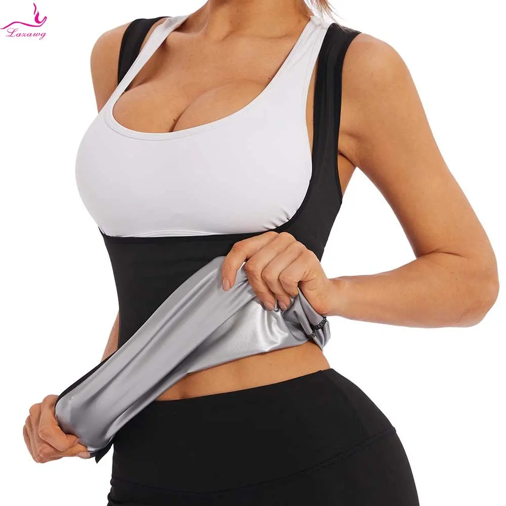 

LAZAWG Sauna Sweat Vest Women Weight Loss Body Shaper Slimming Corset Workout Fitness Top Woman Clothing Fat Burner Gym