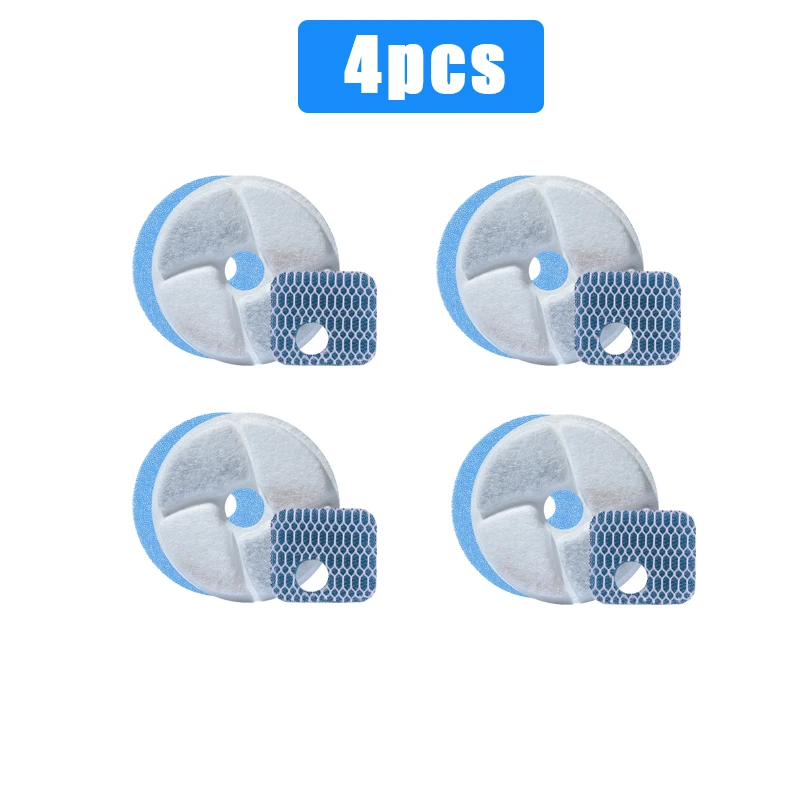 12/4PCS Replacement Activated Carbon Filter For Square Stainless Steel Cats Water Fountain Resin Water Purification Filters_voghion.com