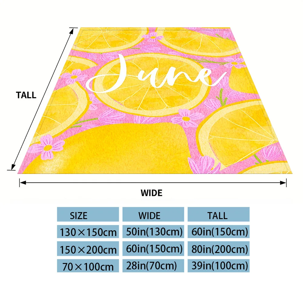 Title June Lemon Bloom Flannel Luxury Blanket, Lightweight And Comfortable Woolen Blanket, Ultra-Fine Fiber