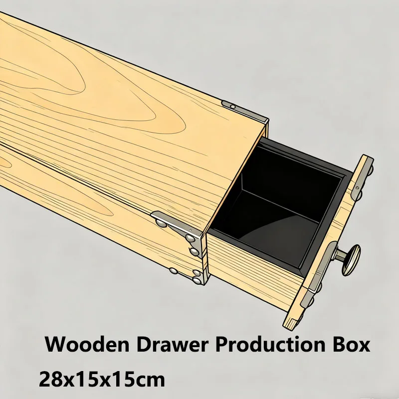 

Wooden Drawer Magic Production Box 28x15x15cm Object Appears from Empty Box, Stage Illusion Prop