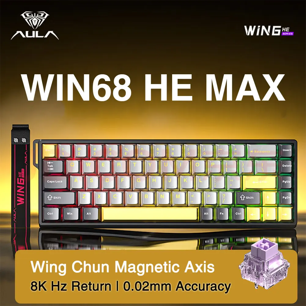 AULA WIN60 WIN68 HE Esports Magnetschalter-Tastatur Rapid Trigger 8K Return RGB Hotswap 60 % 68 % benutzerdefinierte Spieletastatur 4