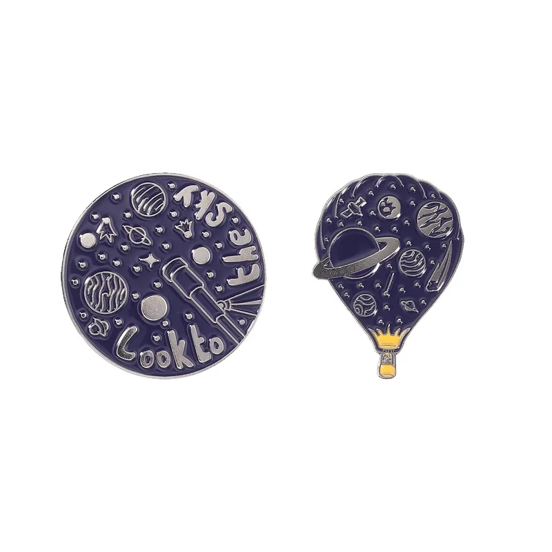 Значок-брошь-«Посмотреть-в-небо»-космос-астрономия-воздушный-шар-космическая-вселенная-Забавное-украшение-подарок-для-друзей