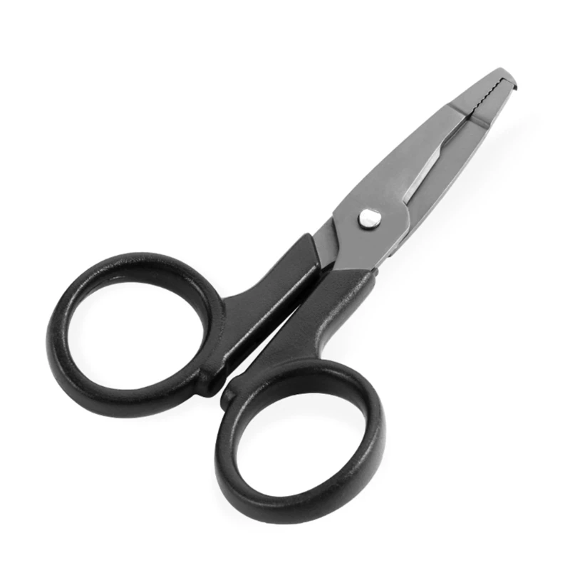 Stainless Steel Fishing Scissors Plier, PE Line Cutter with Hooked Tip, Hook Remover, Tool Accessories