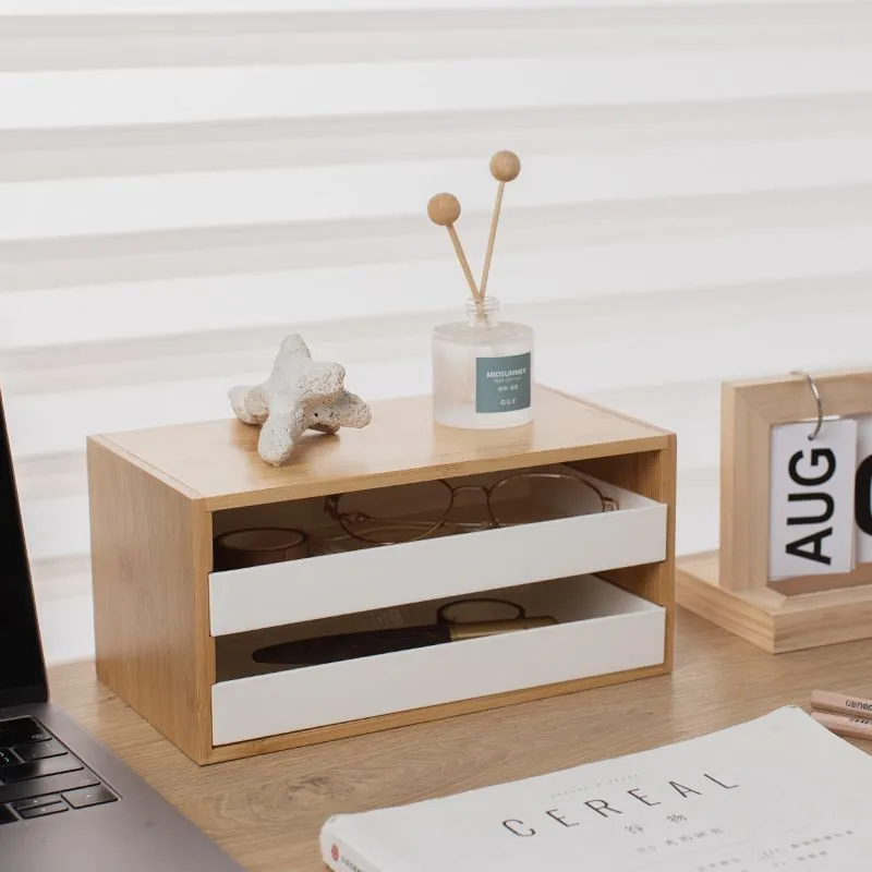 

Simple Desktop Storage Box Bamboo Drawer Style Stationery Organizer Entrance Key Miscellaneous Storage Drawer Storage Rack ZF777