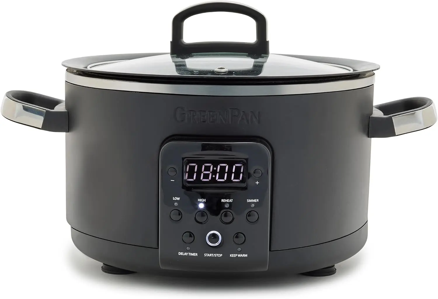 6-In-1 4qt Elektrische Keramische Slowcooker Met Glazen Deksel, Multifunctionele Presets, Hard Geanodiseerde Pfas-Vrije Verwijderbare Anti-Stick Crock