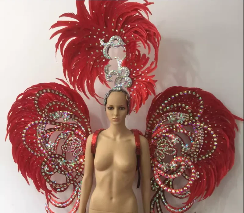 

Костюм с перьями для танца самбы, головной убор на Хэллоуин, Виктория, прогулка, танцевальная девушка