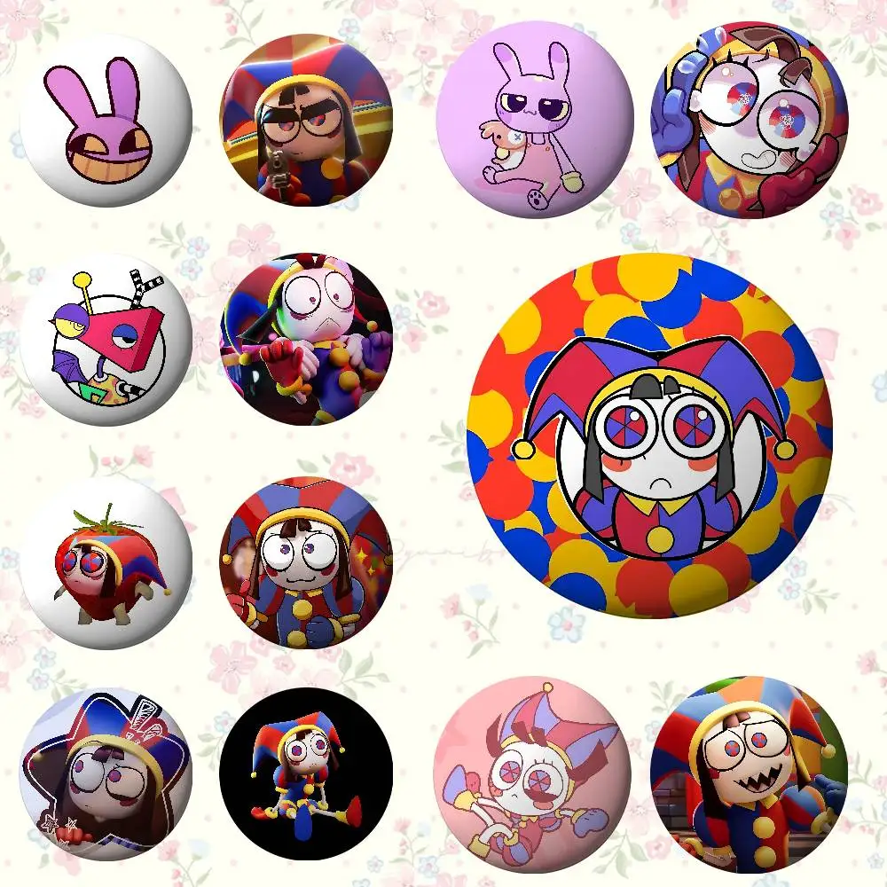 

The A-Animated D-Digital Circus Brooches Stylish Ornament Pins Exquisite Round Badge Bag Accessories Jewelry Gifts