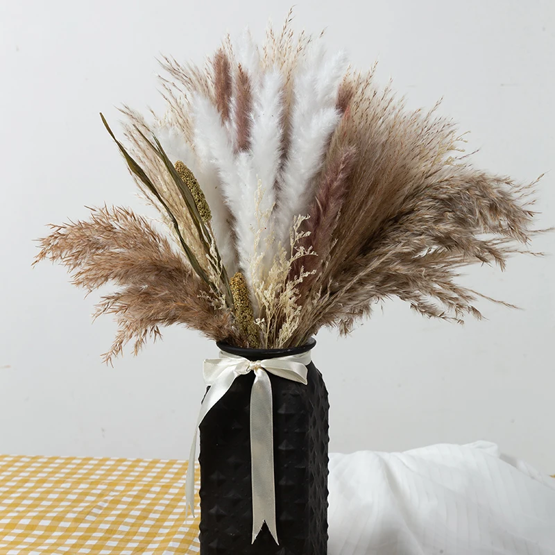 

Natural Dried Pampa Grass Bouquet, Phragmites Dried Flowers,Bouquet for Wedding Ramadan Decoration Boho Home Decor Bouquet,