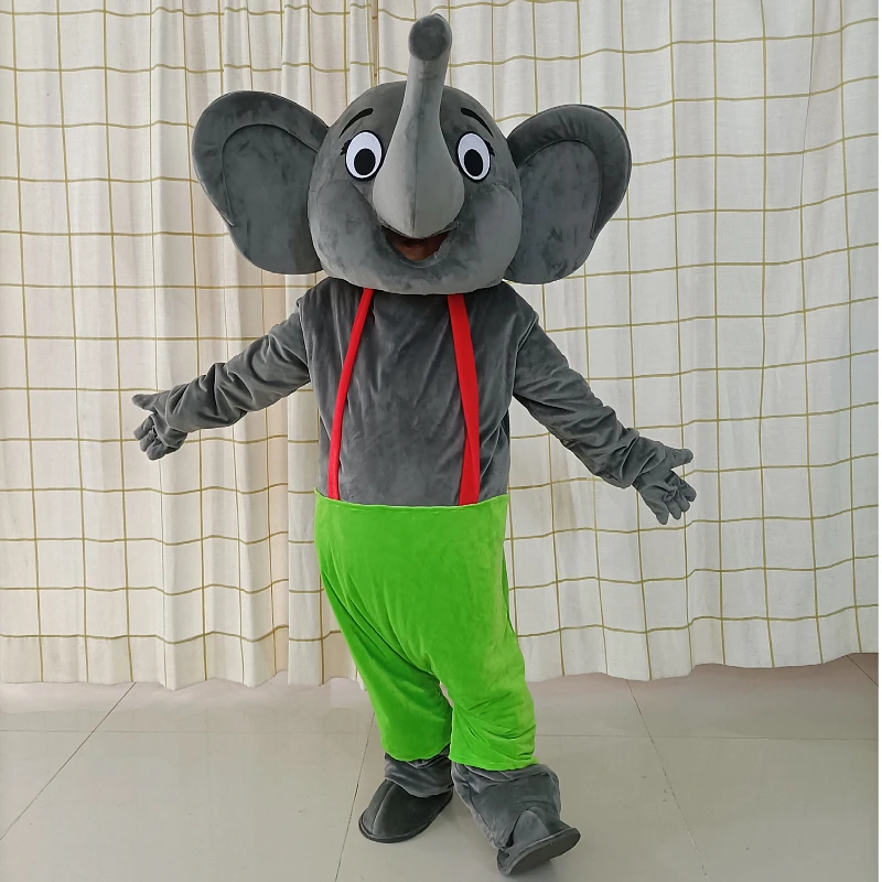 High quality Giant Elephant Cartoon Mascot Costume Stage show Advertising ceremony Fancy Dress Party Animal carnival