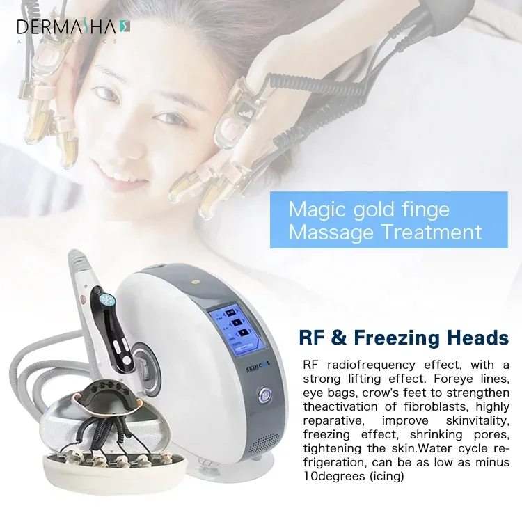 Dermasha 2024, gran oferta, masajeador de dedos dorados para el cuidado de los ojos, máquina de belleza, masaje facial y corporal, Ems, microcorriente, diamante, dedo dorado